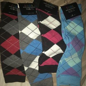 EROS knee high argyle socks - Brand new 4/$10.00